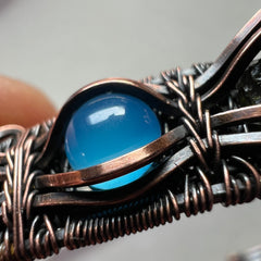 Moldavite & Blue Onyx Adjustable Bracelet