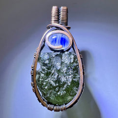 Moldavite & Moonstone pendant
