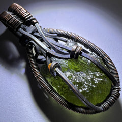 Moldavite & Moonstone pendant