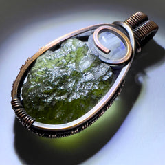 Moldavite & Moonstone pendant