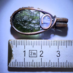 Moldavite & Moonstone pendant