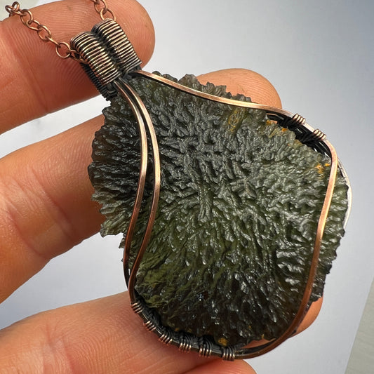 Statement Piece - 17.4g Moldavite/Copper pendant.