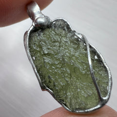 Soft Soldered Moldavite Pendant 3g