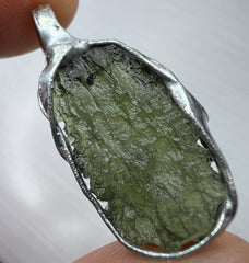 Soft Soldered Moldavite Pendant 3g