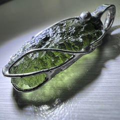 Soft Soldered Moldavite Pendant 3g