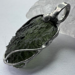 Soft Soldered Moldavite Pendant 3g