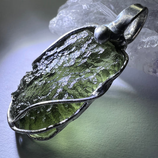 Soft Soldered Moldavite Pendant 3g