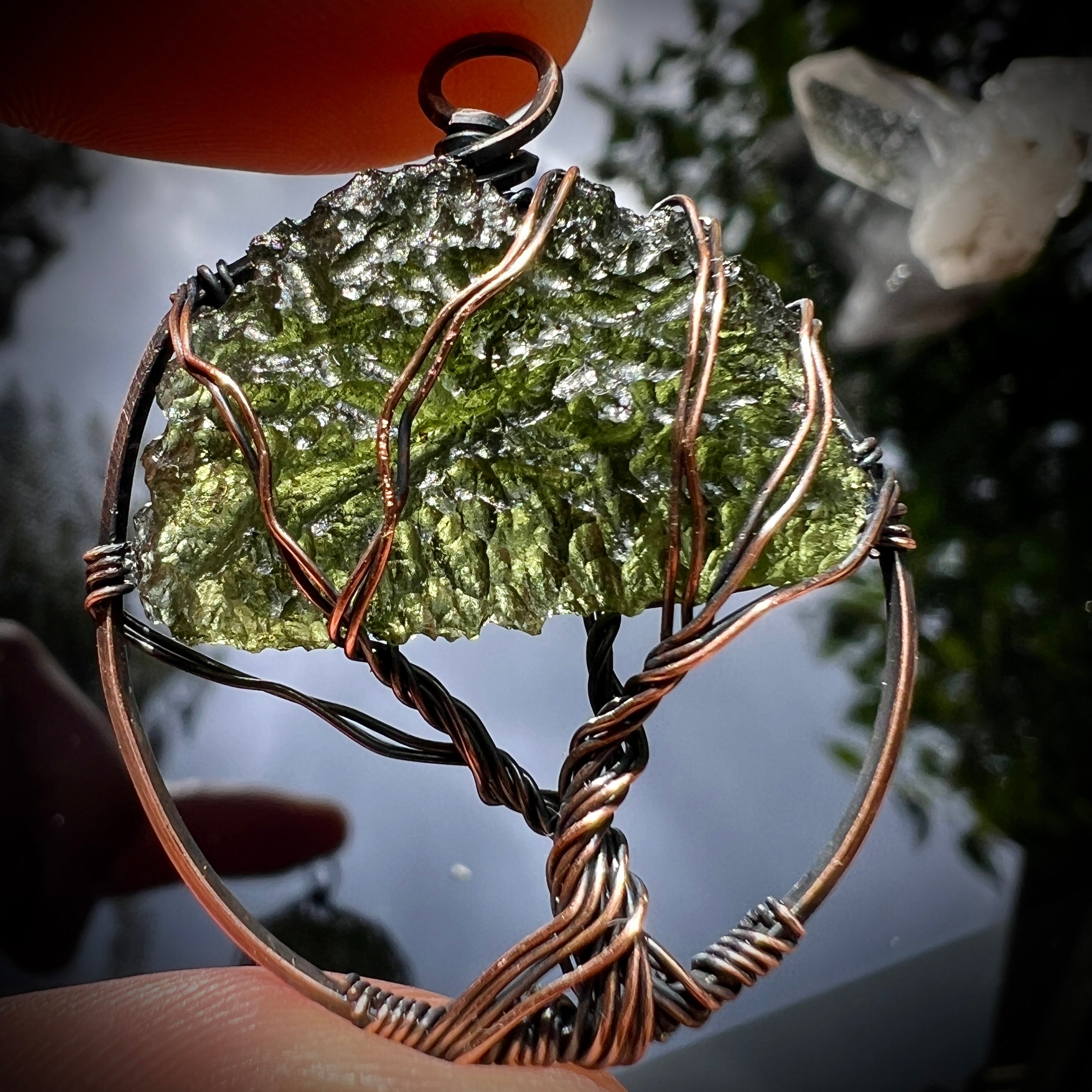 Copper/Moldavite Tree of life