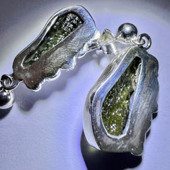 Moldavite Silver Earrings – 7.57g