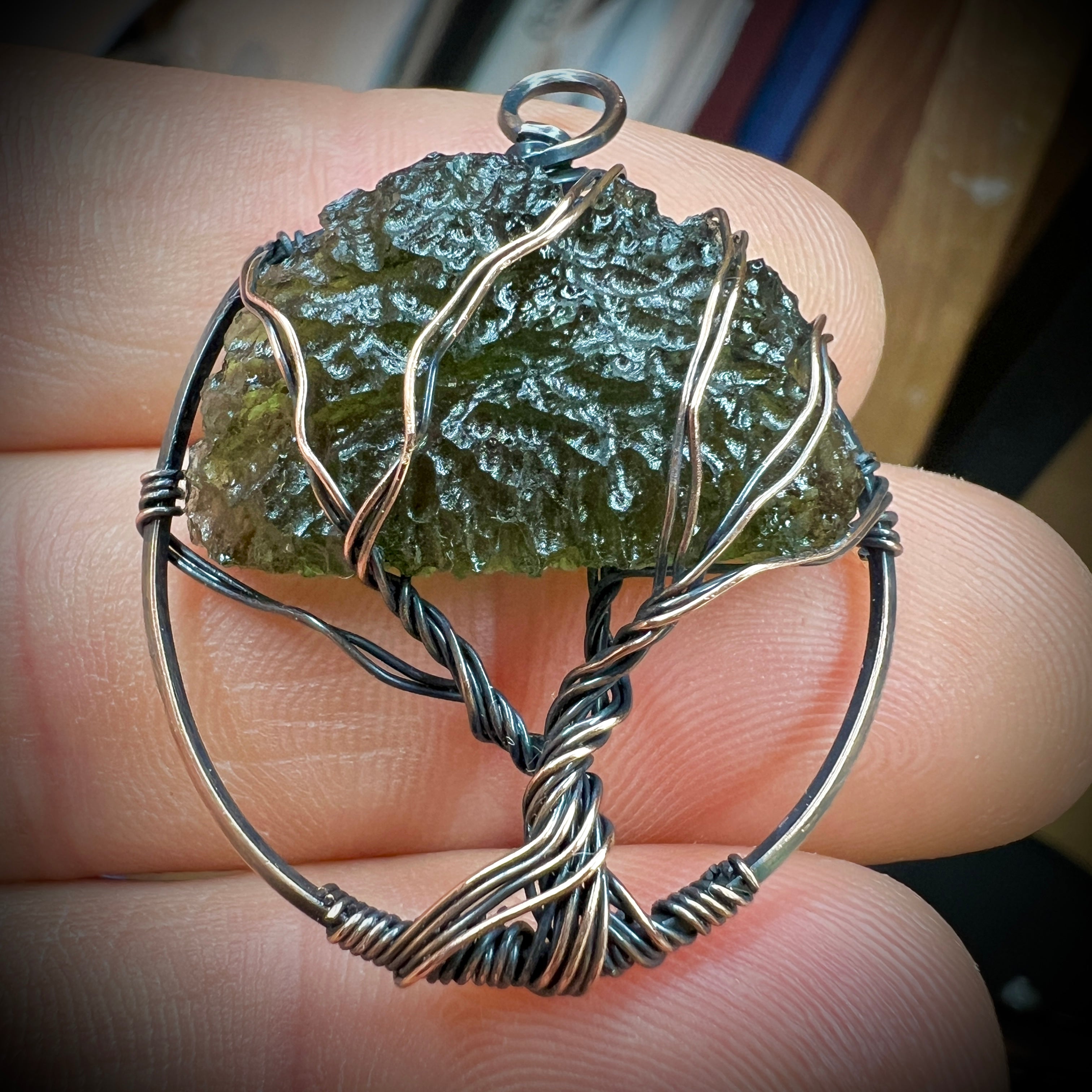 Copper/Moldavite Tree of life