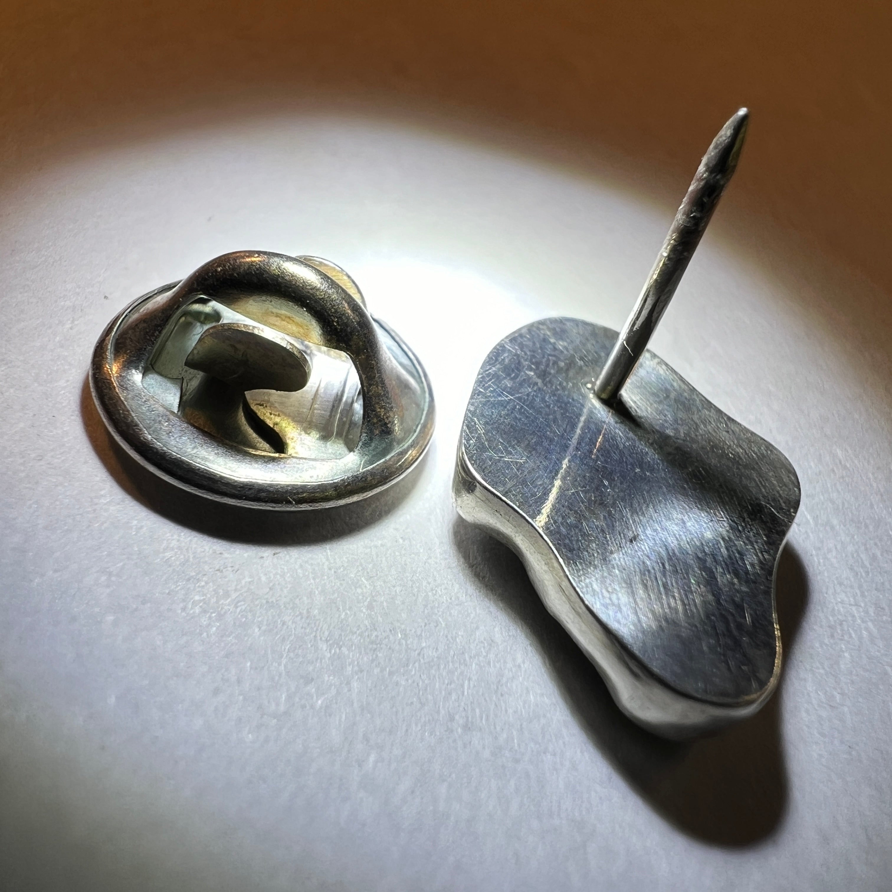 Moldavite/Silver pin