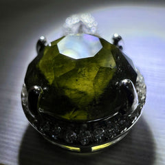 Faceted Moldavite pendant with Zircon 3.28ct
