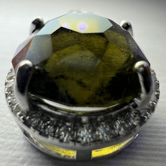 Faceted Moldavite pendant with Zircon 3.28ct