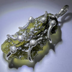 3.34g Moldavite Silver Pendant