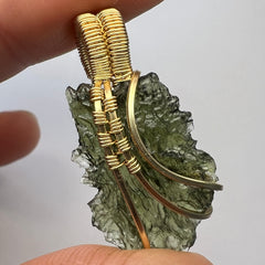 2.2g Chlum Moldavite Pendant– 14k Gold
