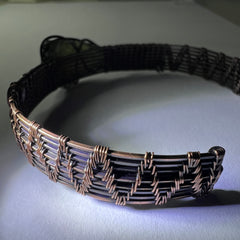 1.9g Moldavite/Copper Bracelet with Nephrite Jade Accents (Adjustable)