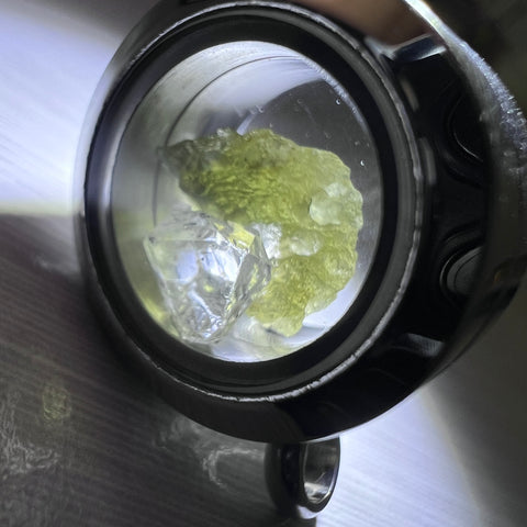 Moldavite & Herkimer Locket 20mm