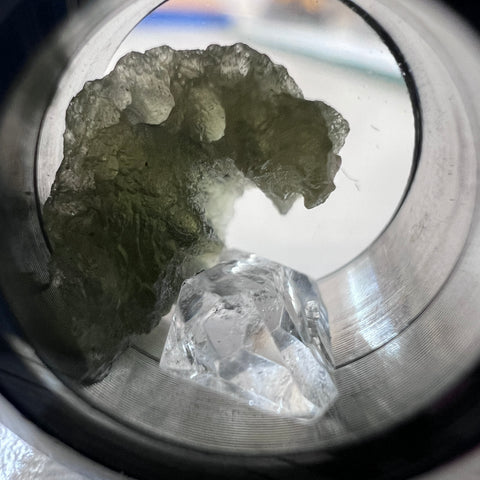 Moldavite & Herkimer Locket 20mm
