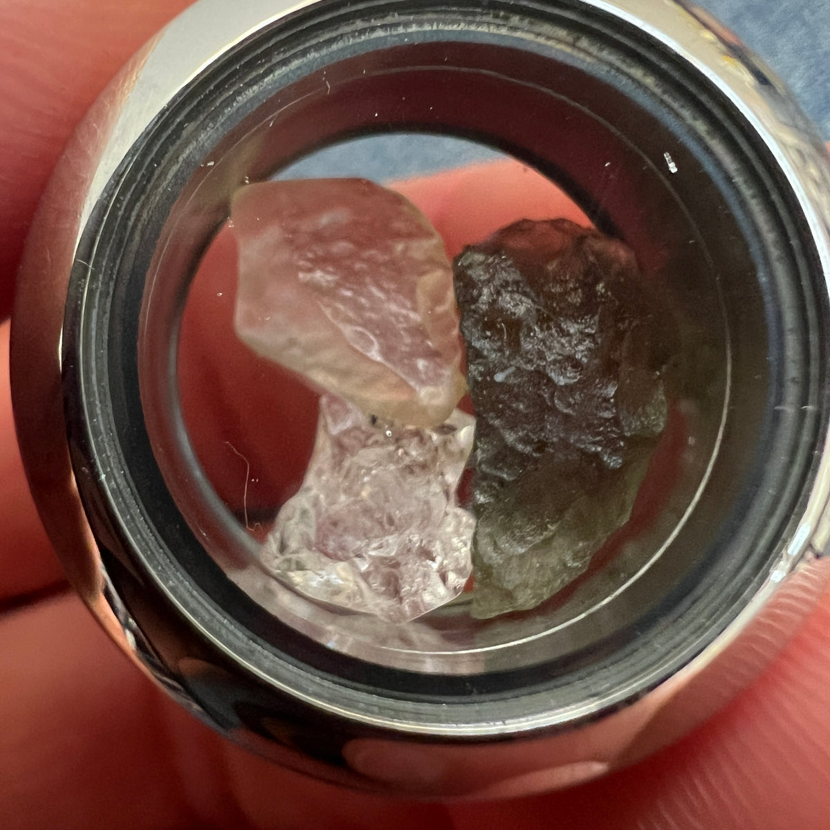 Moldavite/Herkimer/LDG Locket - 25mm