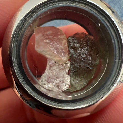 Moldavite, LDG & Herkimer Locket Lot I 25mm I 10pcs