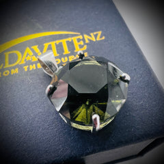 5.16ct Brilliant Cut Moldavite Pendant in Sterling Silver