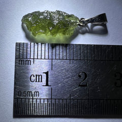 0.75g Moldavite Rhodium-Plated Silver Pendant