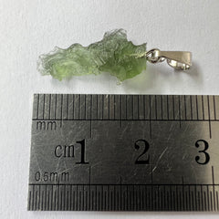 0.66g Moldavite Rhodium-Plated Silver Pendant