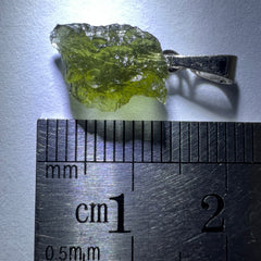 0.65g Moldavite Rhodium-Plated Silver Pendant