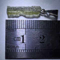 0.41g Moldavite Rhodium-Plated Silver Pendant