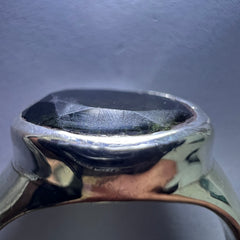 Faceted Moldavite Sterling Silver Ring – Size T (9.5)