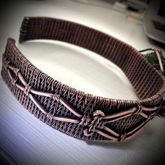 Moldavite & Amethyst Copper Bracelet