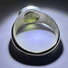 Moldavite Silver Ring (Size 7.5 - P)