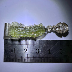 Moldavite & Herkimer Silver pendant
