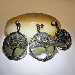 Moldavite Tree of Life pendant.