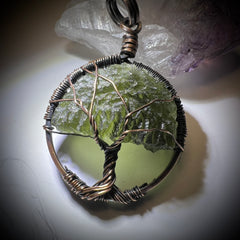 Moldavite Tree of Life pendant 2.4g
