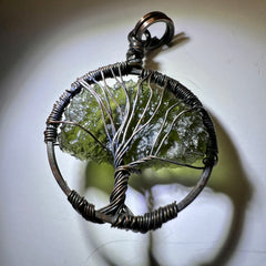 Moldavite Tree of Life pendant 2.4g