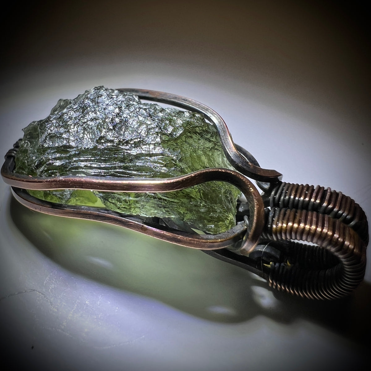 2.18g Copper/Moldavite pendant