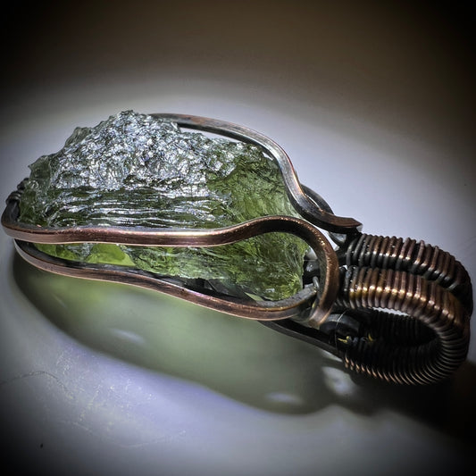 2.18g Copper/Moldavite pendant