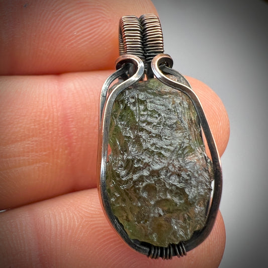 2.18g Copper/Moldavite pendant