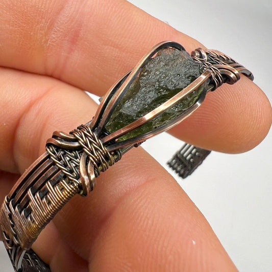 Moldavite/Copper bracelet