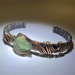 Moldavite/Copper bracelet