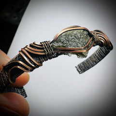 Moldavite/Copper bracelet