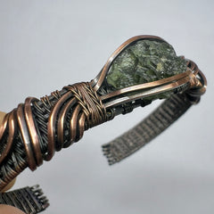 Moldavite/Copper bracelet