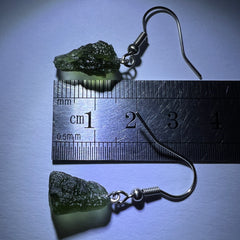 2.06g Moldavite Stainless Steel Stud Earrings