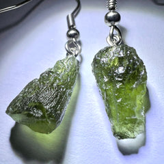 2.06g Moldavite Stainless Steel Stud Earrings