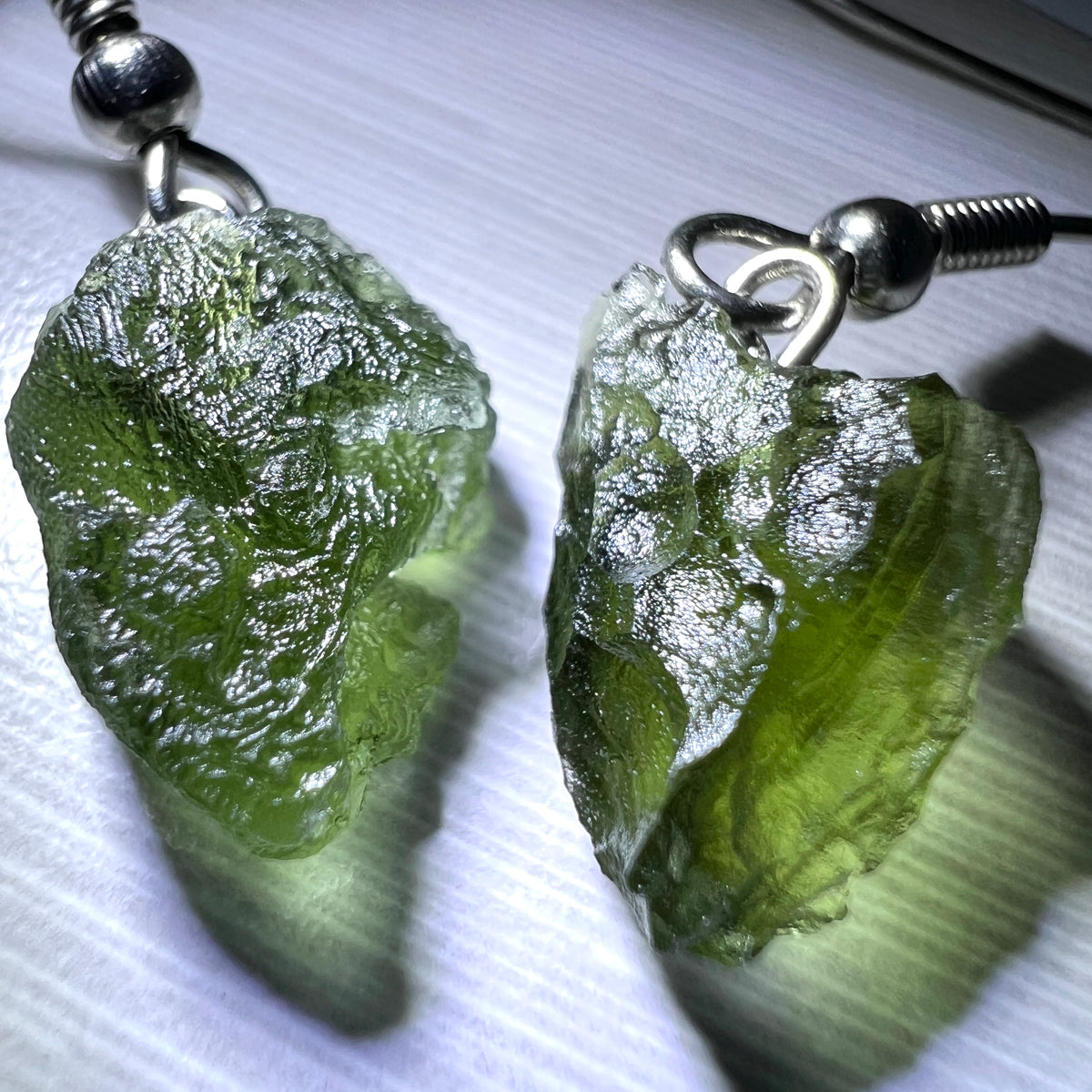 1.79g Moldavite Stainless Steel Stud Earrings