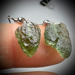 1.79g Moldavite Stainless Steel Stud Earrings