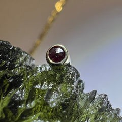 16.8g Moldavite Necklace in Solid 14K Gold