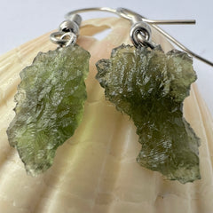1.42g Moldavite Stainless Steel Stud Earrings