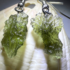 1.42g Moldavite Stainless Steel Stud Earrings